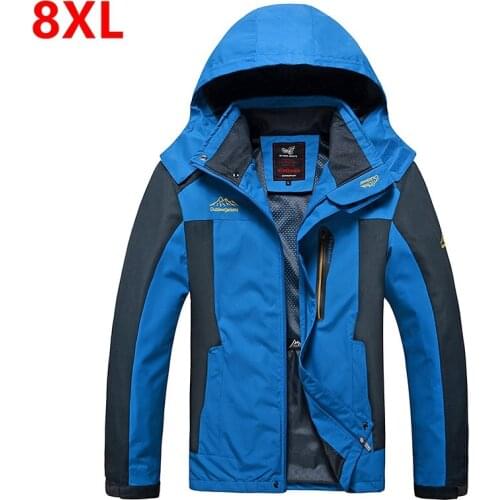 Spring and autumn thin monolayer clothing men jacket Large size loose fat mountaineering jacket 8XL 7XL 6XL 5XL 4XL