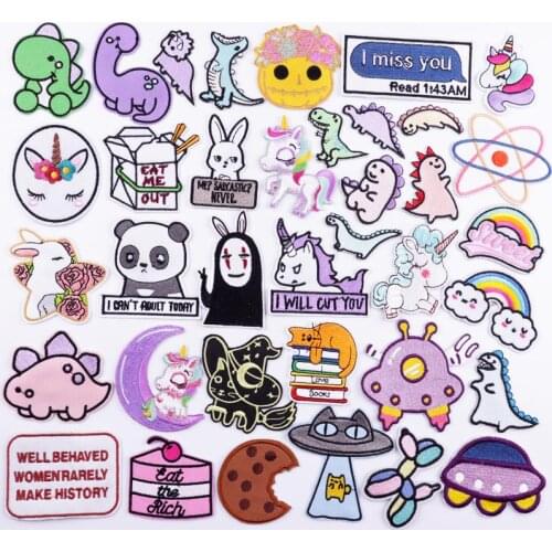 Cute Animal Patches On Clothes DIY Embroidered Patches For Kids T Shirt Clothing Thermoadhesive Patches Cartoon Badges Applique