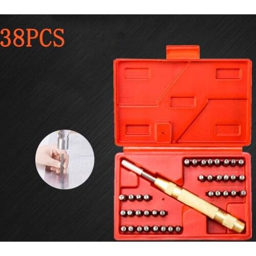 38Pc /Set Automatic Punch Stamp Set Letter Number Stamping Metal Punch Stamp Tools Kit For Marking Soft Metals Plastics Leather