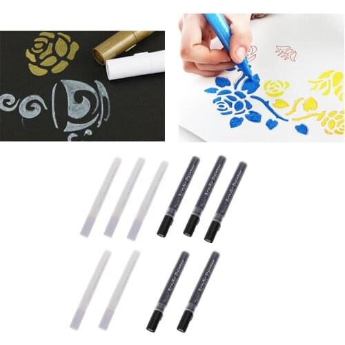 10 Pieces Mixed (White +Black) Acrylic Paint Markers Art Permanent Painting Suit Metal Glass Markers Pen