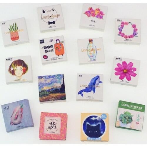 45pcs/pack Flowers Totem Memo Stickers Pack Kawaii Planner Scrapbooking Stickers Stationery Escolar