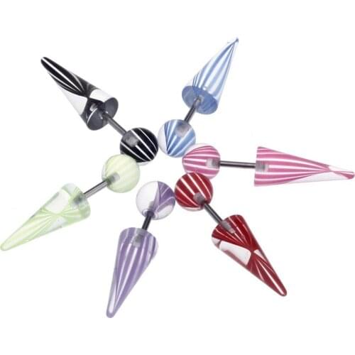 6pcs Fake Ear Taper Cheater Illusion Plug Earring Rings Stretcher Stretching Expander Kit