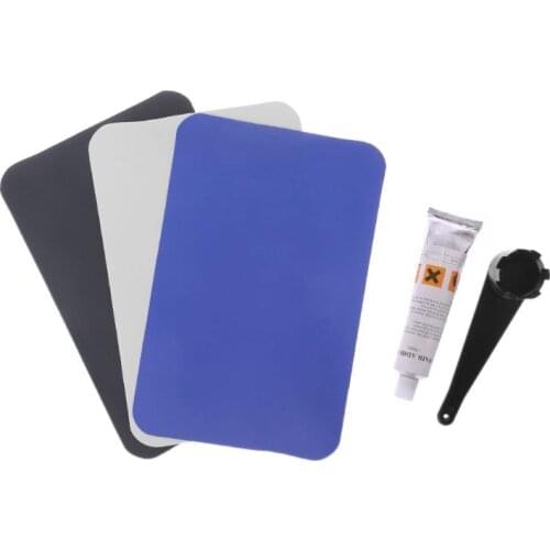 Inflatable Boat Swimming Pool Kayaking PVC Puncture Repair Patch Glue Kit Adhesive Canoe Valve Wrench