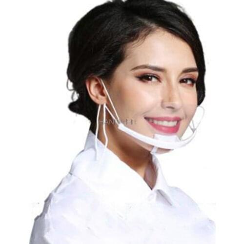 20 pieces chef plastic transparent mask anti-fog smile food restaurant hotel restaurants catering kitchen