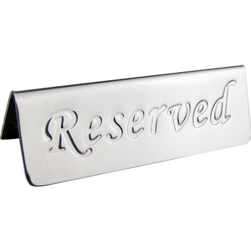 Restaurant Triangle Table Sign Desktop Indicator Reserved Pattern Bar Party Portable Double Side Stainless Steel