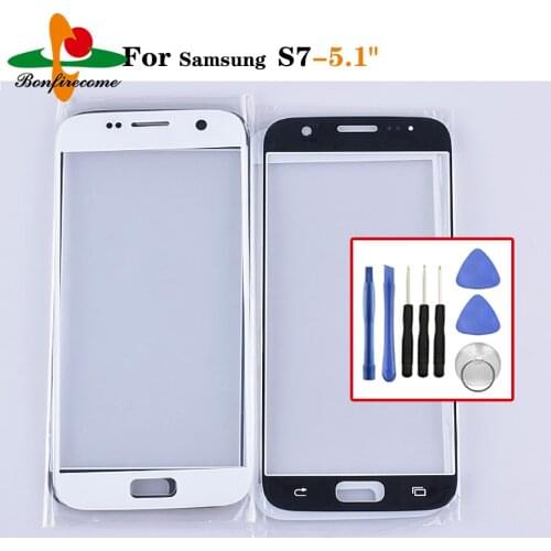 TouchScreen For Samsung Galaxy S7 G930 SM-G930F LCD Display Outer Touch Panel Screen Glass Lens Replacement