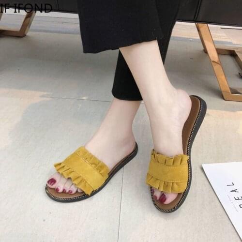 IF IFOND Summer Women Slippers Outdoor Casual Flat Shoes Female Fashion Beach Open Toe Non-slip Soft Slides Shoes Woman