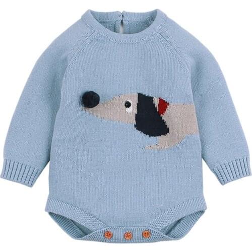 Baby Boys Girls Knitted Bodysuit Infnts Newborn Sweater Cartoon Jumpsuits Children Spring Autumn Long sleeve Clothing