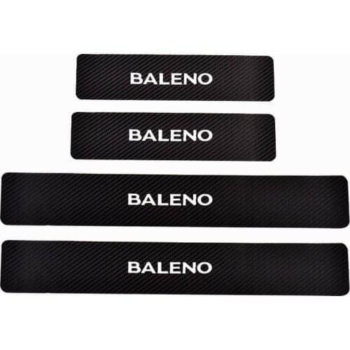 Carbon Fiber Pu leather Car-Styling For Suzuki Baleno Door Threshold Plate Car Door Sill Step Plate