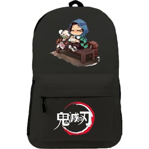 Unisex Anime Cartoon Demon Slayer Kamado Tanjirou Nezuko Agatsuma Zenitsu Rucksack Casual School Student Backpacks