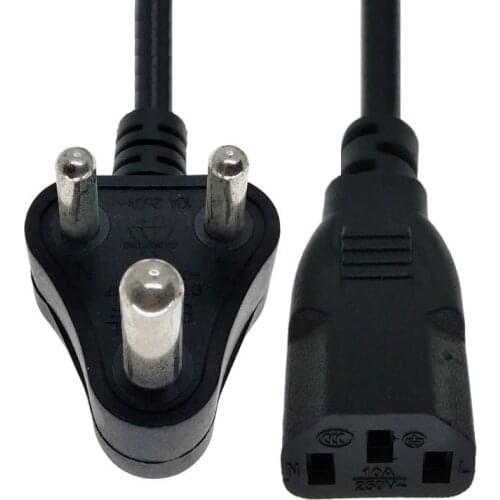 2 X INDIA, Sri Lanka Plug 3 Prong Power Cord Cable 1.8M for Desktop Printers Monitors 10A 250V