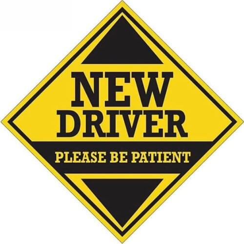 Dawasaru for New Driver Sign RV Car Stickers Waterproof Car Refrigerators Decal Creativite Vinyl Personality Decor 13cm X 13cm