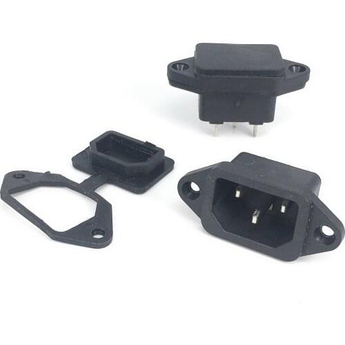 Waterproof Black 10A 250V IEC320 C13 C14 electric bicycle car wired Receptacle Connector battery Charging AC power outlet Socket