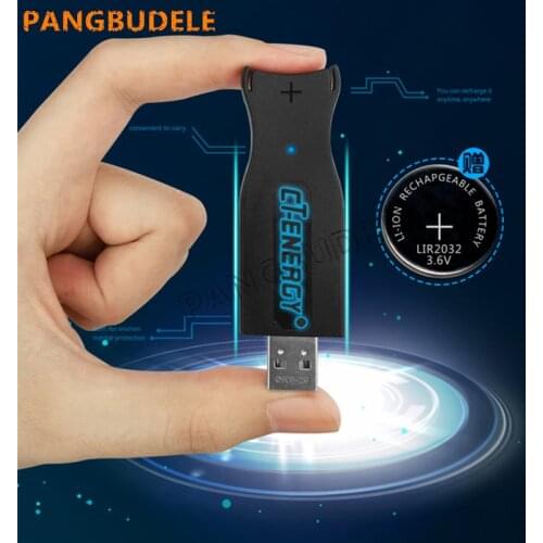 High-quality universal USB interface charger 1PCS + 2PCS rechargeable coin cell LIR2032 Button Battery