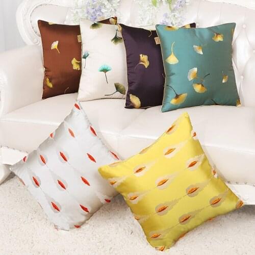 High grade Satin Embroidery Cushion Cover Pillow Case For Sofa Office Car Home Pillowcase