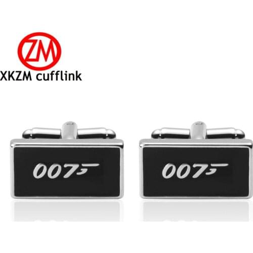 New Arrive Mens Shirt Cufflinks Movies black 007 Cuff Links For Wedding Party Fashion Simple Men Sleeve Shirt Cufflinks
