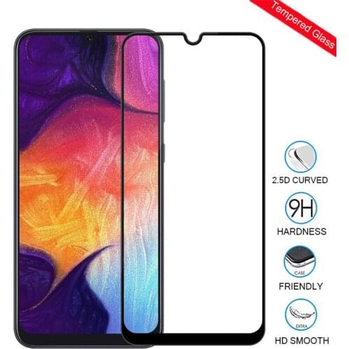 For Samsung Galaxy A50 Protective Glass Screen Protector Tempered Glass For A50 A505F A505FN A505GN A505FM Full Cover glass A50