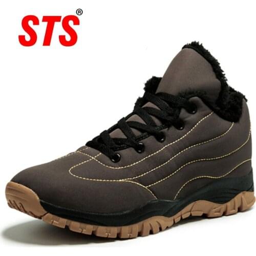 STS Women Shoes Winter Women Shoes With Fur Plush Lady Casual Shoes Lace Up Fashion Sneaker Zapatillas Mujer Platform Snow Shoes