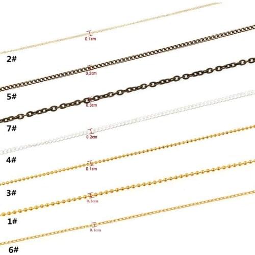 0.8~1 Meter Width 1/2/3mm Japanese 3D Gold/KC Gold/Silver Nail Metal Steel Ball Chain Punk Style DIY Nail Art Decoration
