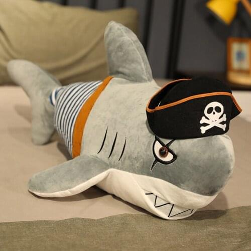 1pcs Shark Plush Toys Funny Sleeping Pillow Travel Companion Toy Gift Pirate Shark Cute Stuffed Animal Fish Pillow Toys For Kids