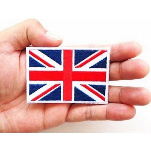 1 Pcs UK Flag Patch Embroidered Applique Iron Sew On Union Jack Patch United Kingdom Badge Transfer DIY Craft Accessory