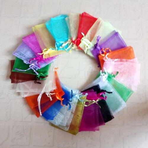 7x9cm Organza Bag 1000pcs Jewelry Packaging Display Jewelry Pouch Gift Bags For Wedding Drawstring Bag Woman Travel Storage Bag