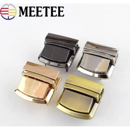 2/5pcs Meetee Metal Bag Snap Lock Handbag Clasp Closure Buckles DIY Purse Clasp Locks Button Bags Accessories Replacement Buckle
