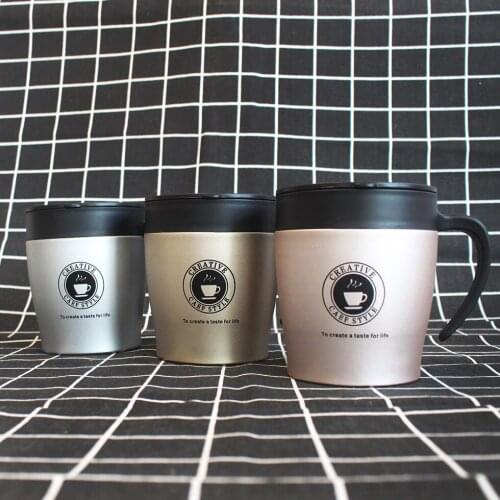 350ml Mugs Stainless Steel Coffee Mug Vacuum Flask Handheld Office/Home Drinking Mug Creative Gift Drop Shipping