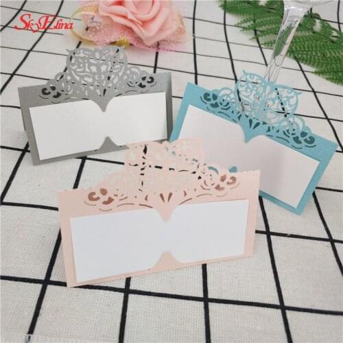 9*9cm Laser Cut Wedding Table Cards Names Hollow Pearl Paper Card Wedding Table Decoration Place Card 6ZSH871