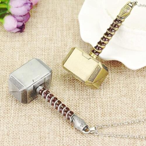 Free Shipping Thor Hammer Pendant Stainless Steel Gold Chain Necklaces Men Fashion Creative Jewelry Popular Choker Dropshipping