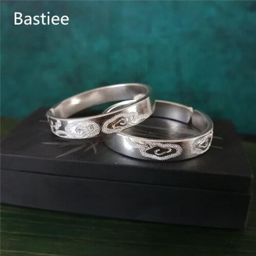 Bastiee 999 Sterling Silver Baby Cuff Bracelet Kids Bangle Hmong Handmade Luxury Jewelry Birth Gift Adjustable Auspicious Clouds