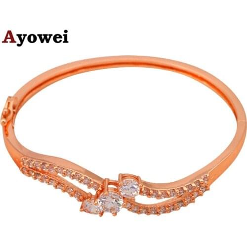 Free shipping White Crystal & AAA Zirconia Gold tone Bangles Health Nickel & Lead free Fashion jewelry TB210A