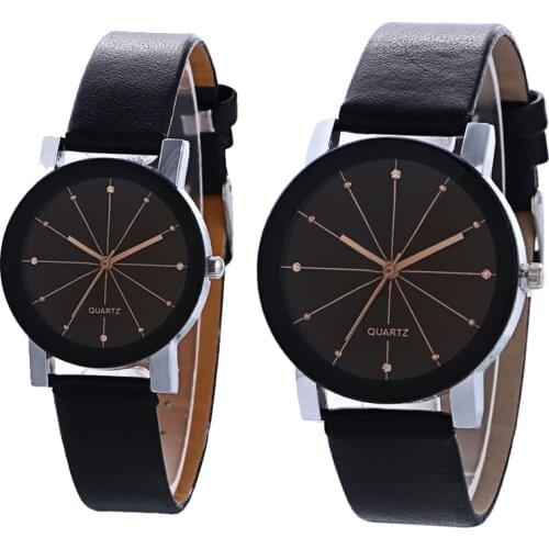 Men Women Leather Strap Line Analog Quartz Ladies Wrist Watches Fashion Watch Womens Watches Brand Luxury Watch