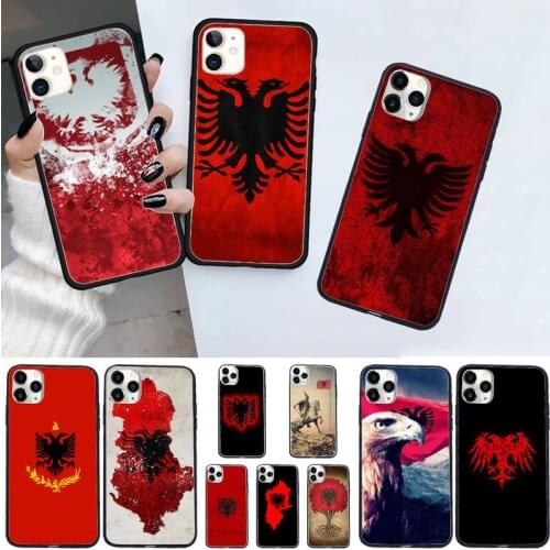 Albania flag logo pattern Phone Case for iPhone 11 12 pro XS MAX 8 7 6 6S Plus X 5S SE 2020 XR