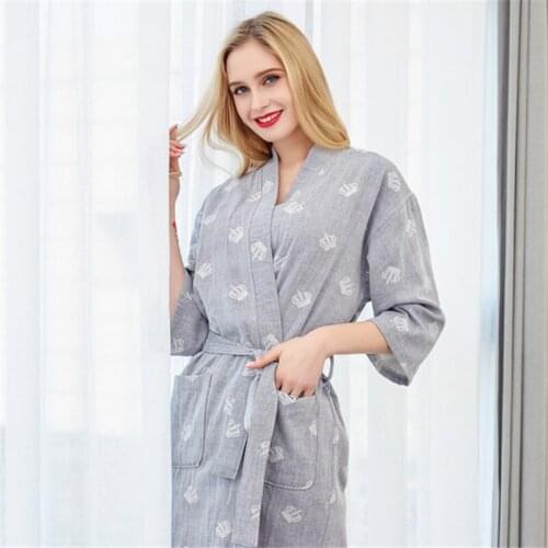 Beauty SPA robe thin section ladies cotton bathrobe double gauze Japanese kimono yukata jacquard pajamas home service 2020 robe