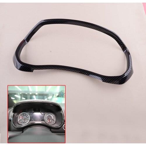 Car Carbon Fiber Style Interior Dashboard Meter Frame Cover Trim Plastic Fit For Dodge Ram 1500 2019 2020