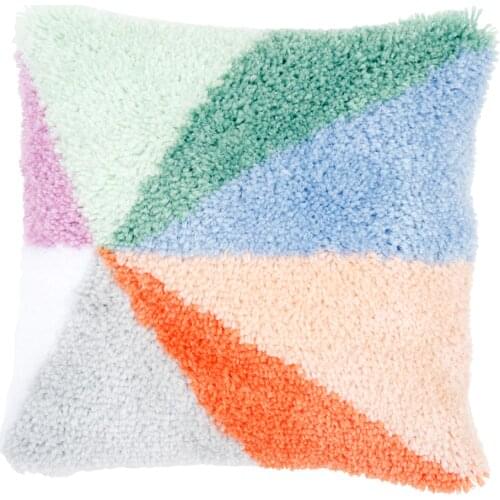 Latch Hook Cushion With Printed Canvas Colorfull Pillowcase Carpet Embroidery Decorative Cushions for Kids Adults