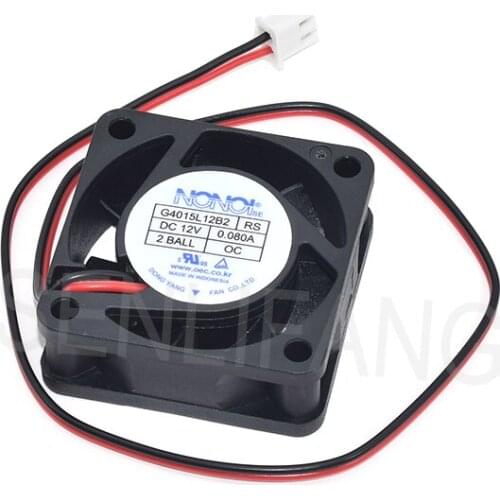 For NONOISE G4015L12B2 RS DC 12V 0.080A 2-wire 40x40x15mm Server Cooler Fan