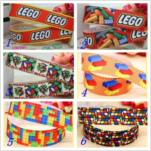 7/8'' Free shipping block printed grosgrain ribbon hairbow headwear party decoration diy wholesale OEM 22mm S282