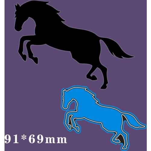 Metal Cutting Dies hollow horse New Scrapbook paper decoration template Embossing DIY Paper Card Craft 91*69mm
