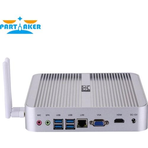 Partaker Intel Core i3 6157U Fanless Mini PC Windows 10 4K HTPC Thin Client Desktop Computer NUC HDMI VGA WiFi 6USB