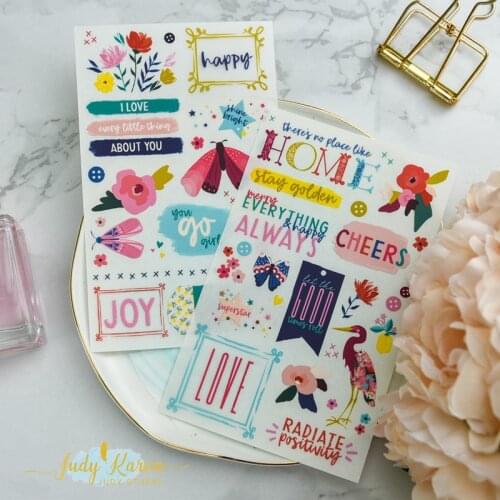 ZFPARTY Every Thing Rub on Stickers set for Scrapbooking/ Happy Planner/ Card Making/Journaling Project