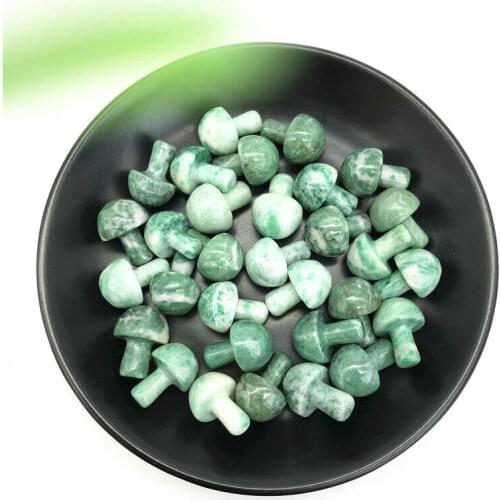 Natural Green Jade Emerald Stone Mushroom Shaped Crystal Polished Healing Gift Natural Stones and Minerals
