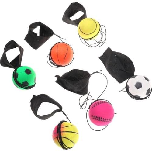 New 1PC Hand Finger Stiffness Relief Wrist Bounce Ball Exercise Bouncy Wrist Band Ball Massage Elastic Rubber Ball For Wrist