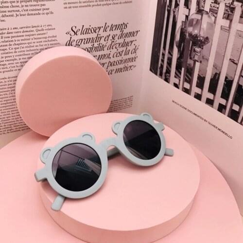 The New 2021 New Cartoon Lovely Kids Sunglasses Baby Boy Eyeglasses Cute Shades Bear Shape Frame Girls Children Sun Glasses