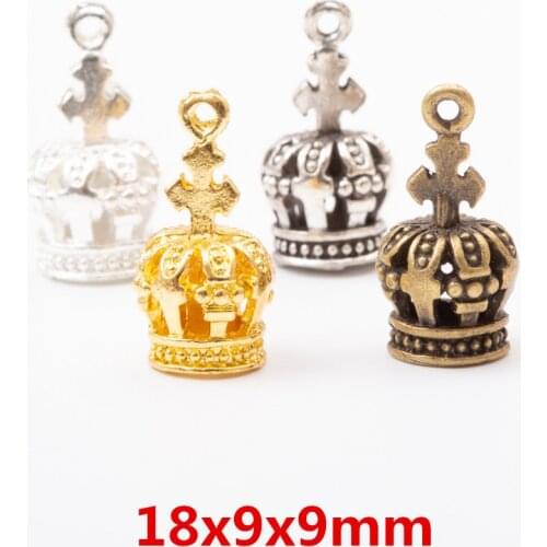 Wholesale 25 pcs quality Crown Pendant Alloy DIY Fashion charm Bracelet Necklace Jewelry Accessories 5623