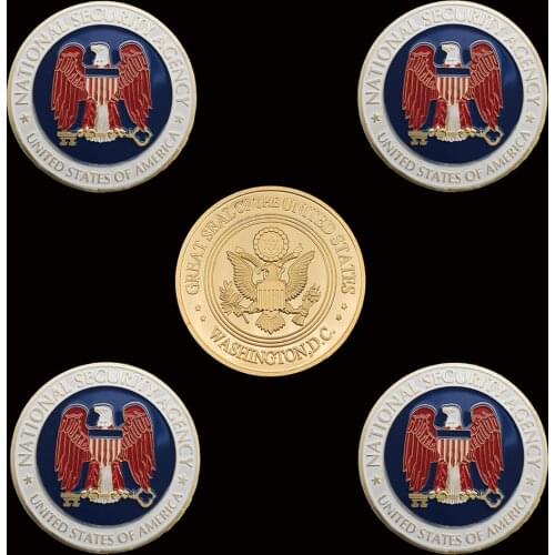 5PCS United States National Security Agency Commemorative Gold Coins Collectibles Gifts