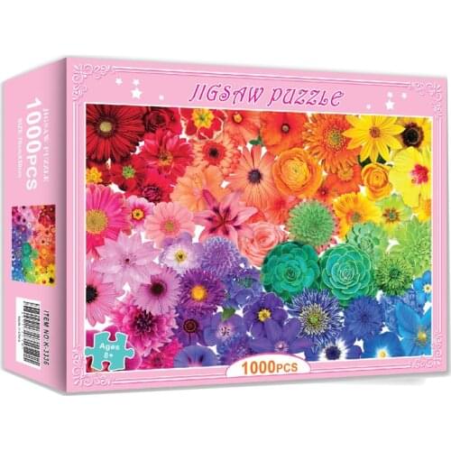 Flower Jigsaw Puzzle1000pcs Hard Level For Adults Education Brain Hand Coordination Exercise Kids Puzzle Game Toys Gift