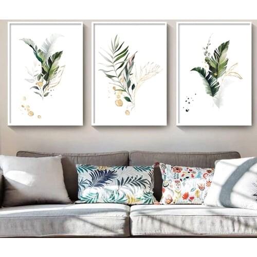 Nordic Style Watercolor Plant Canvas Poster Leaf Botanical Art Print Minimalist Painting Picture For Living Room Decoration