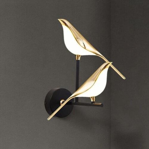 Creative Parlor Background wall Decoration Wall Sconce Lighting Nordic Style Art Magpie Bird Bedroom Bedside Led Wall Lamp